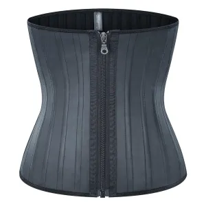 25 Steel Boned Latex Waist Trainer YKK Zip Up Corset