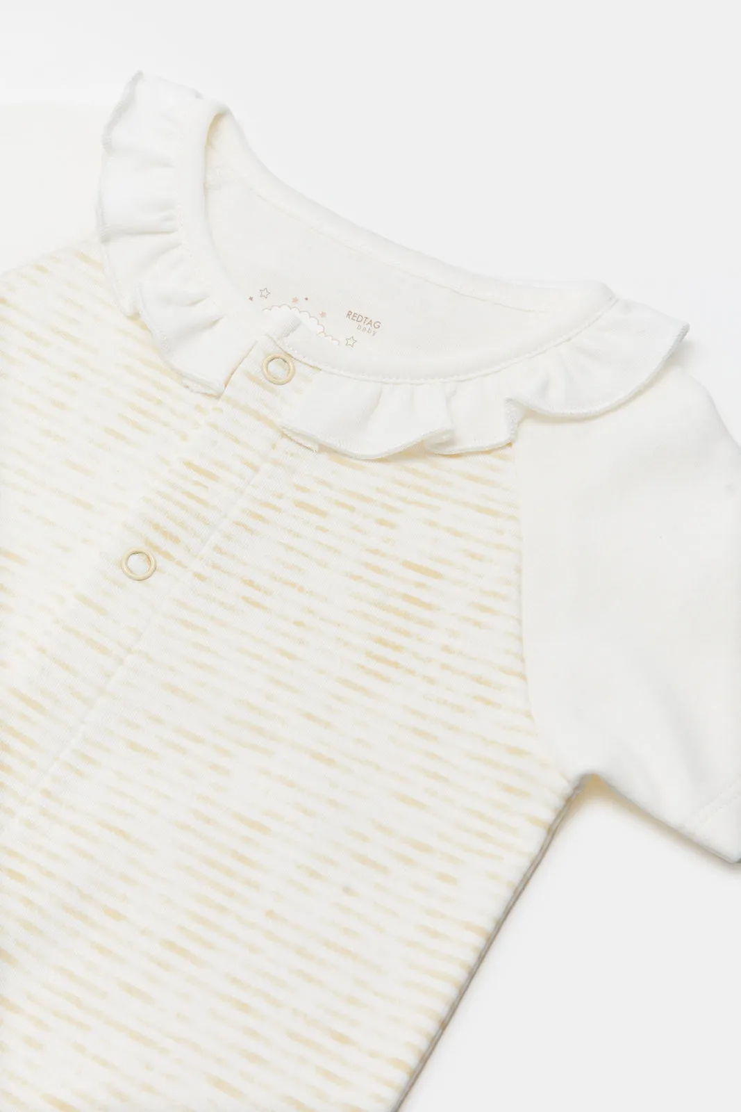Baby Ecru Print T-Shirt And Dungaree Set (2 Piece)