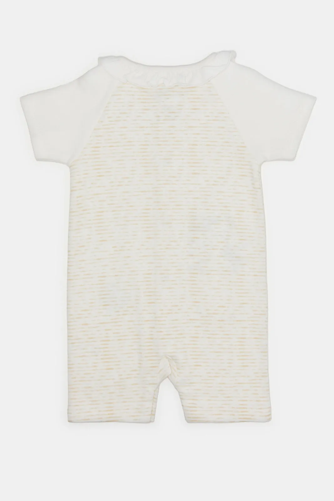Baby Ecru Print T-Shirt And Dungaree Set (2 Piece)