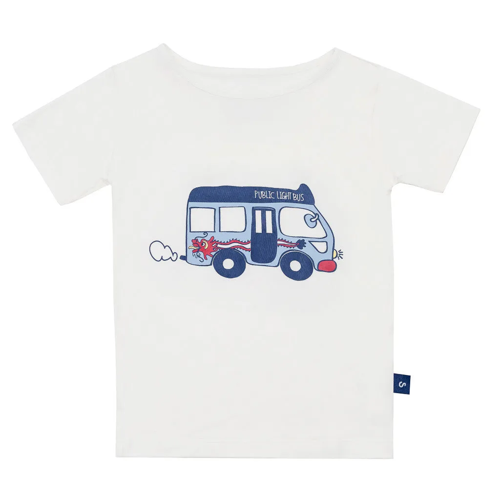 Bamboo short sleeve Tee Boy - Mini bus print