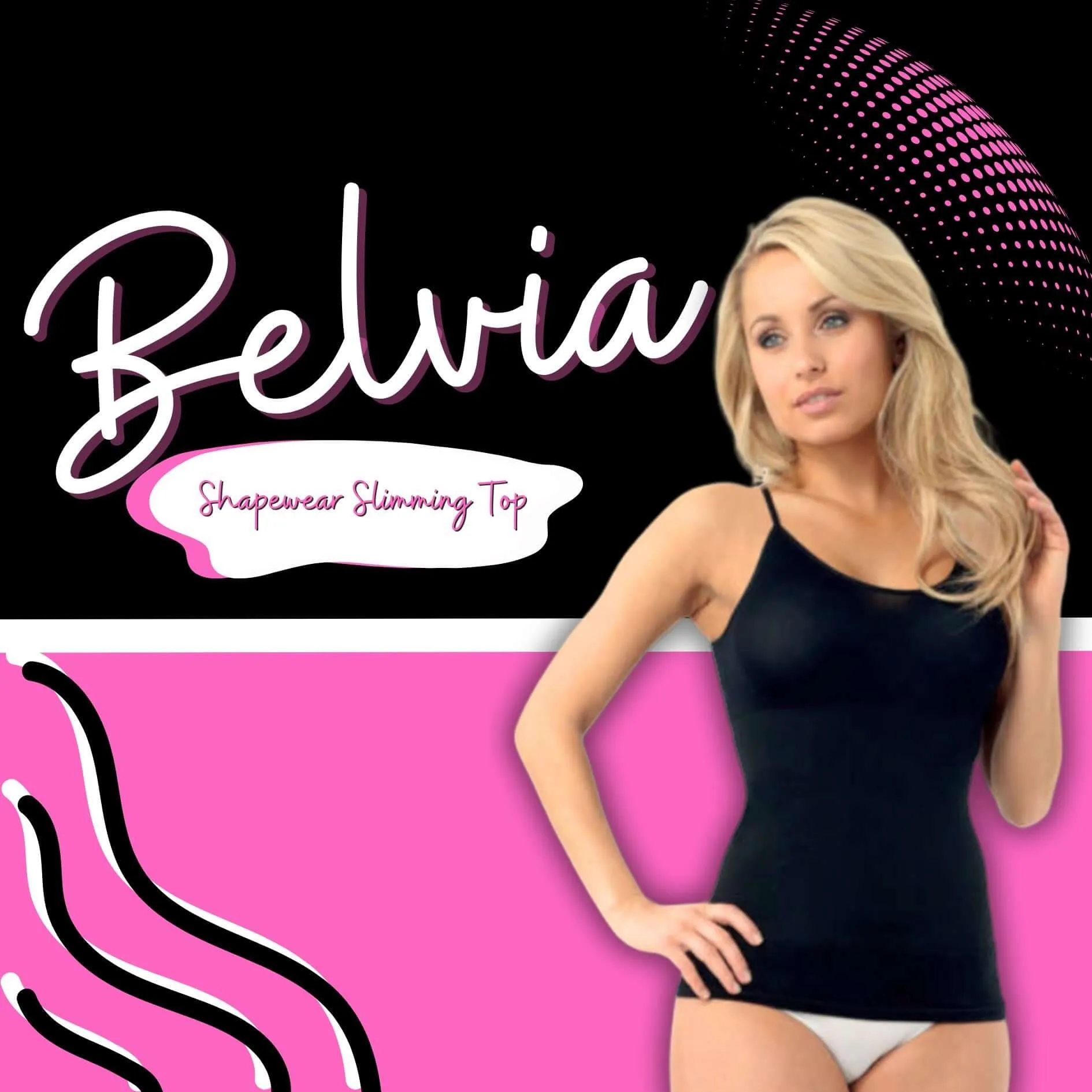 Belvia Shapewear Slimming Top (Black) 3XL