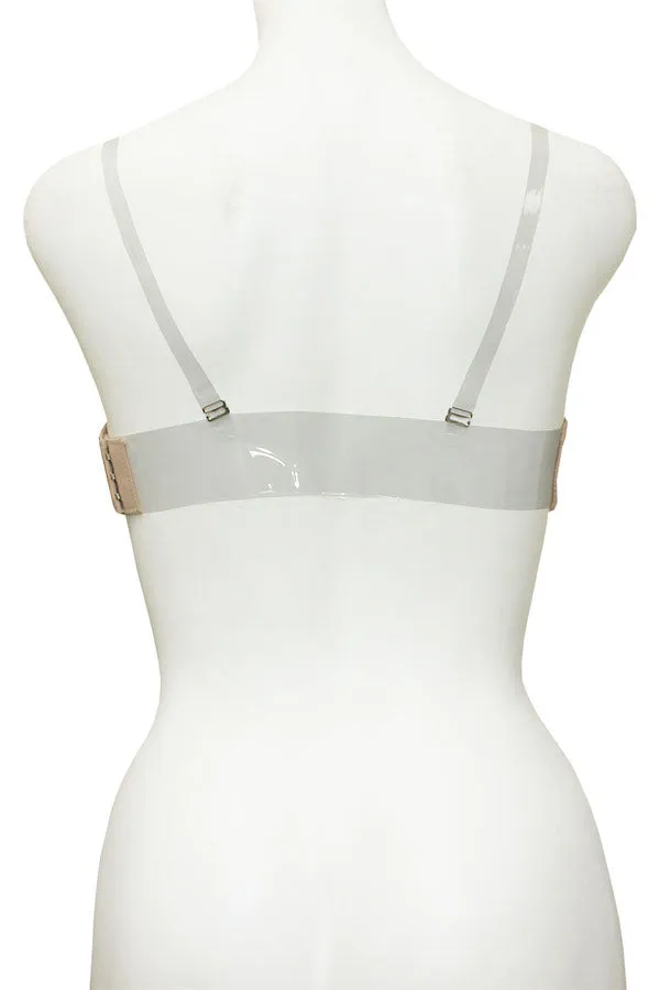 Clear Back & Straps Push Up Demi Bra