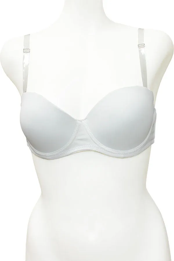 Clear Back & Straps Push Up Demi Bra