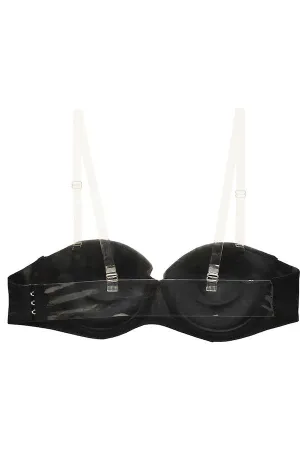 Clear Back & Straps Push Up Demi Bra