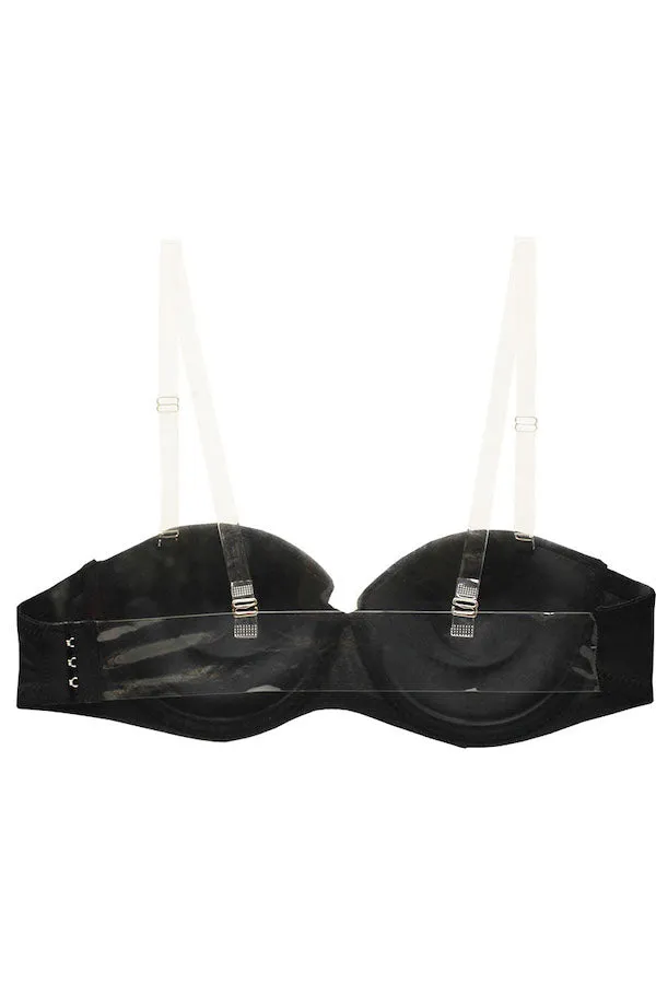 Clear Back & Straps Push Up Demi Bra
