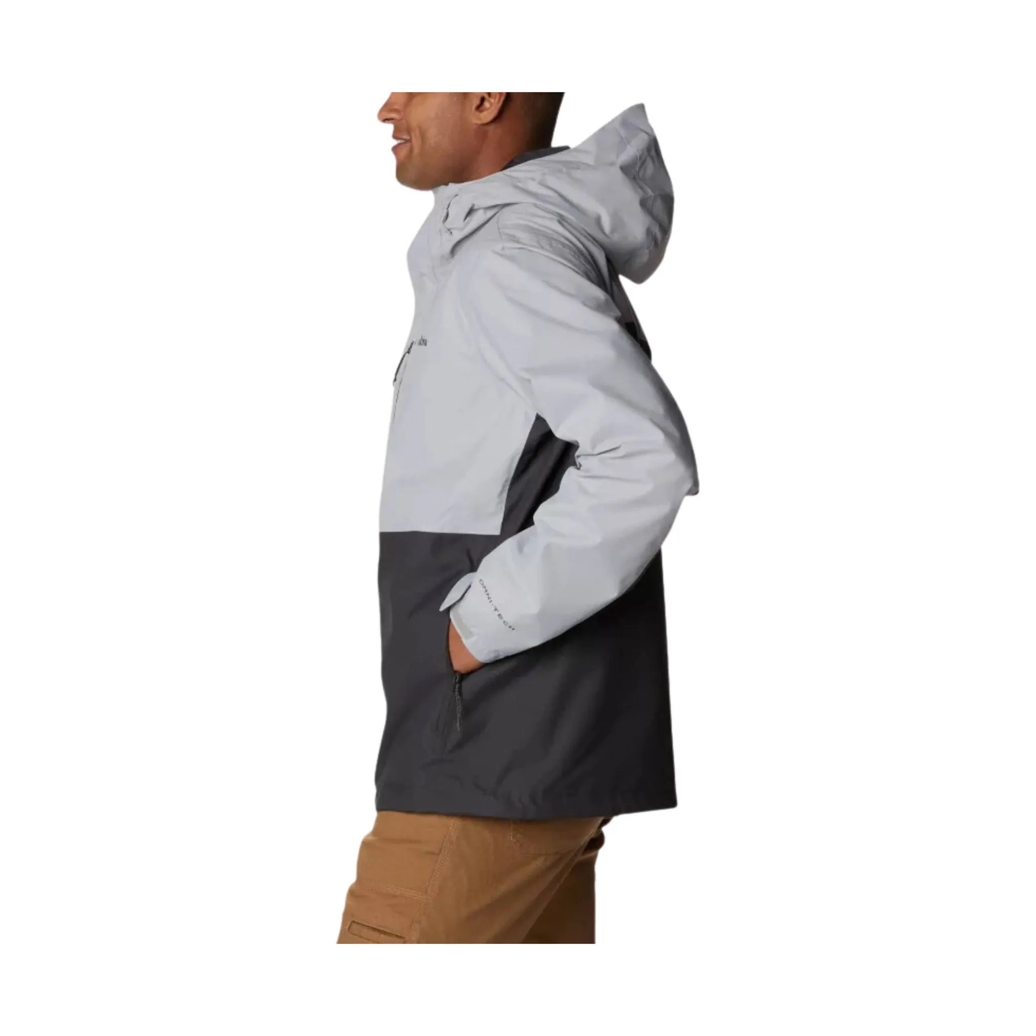 Columbia Men's Hikebound Rain Jacket - Columbia Grey/Shark- ONLINE STORE CREDIT/EXCHANGE ONLY
