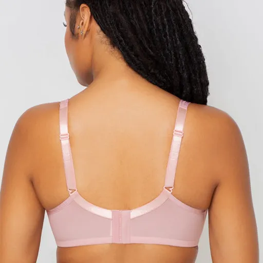 Curvy Couture Sheer Mesh Push Up Bra Blushing Rose