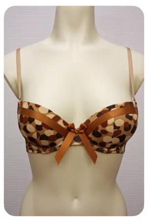 Daring Dots Underwired Push-up Bra Coffee