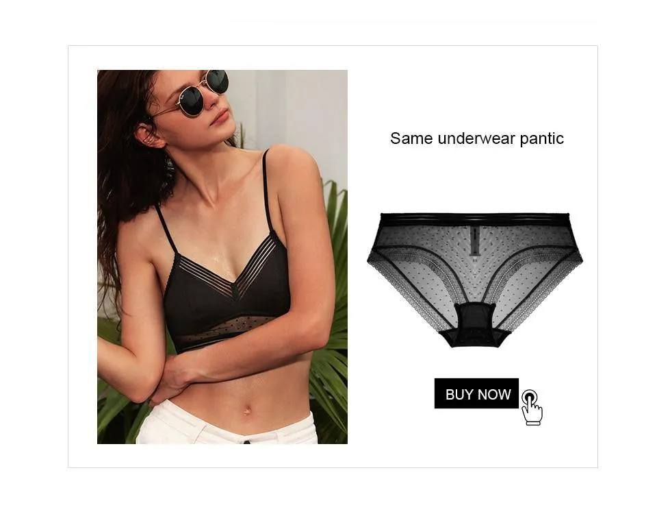 Dot Mesh Thin Triangular Soft Seamless Backless Bra