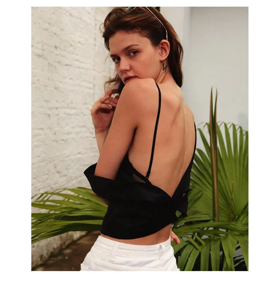 Dot Mesh Thin Triangular Soft Seamless Backless Bra
