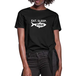 Eat Sleep Fish Women's Knotted T-Shirt