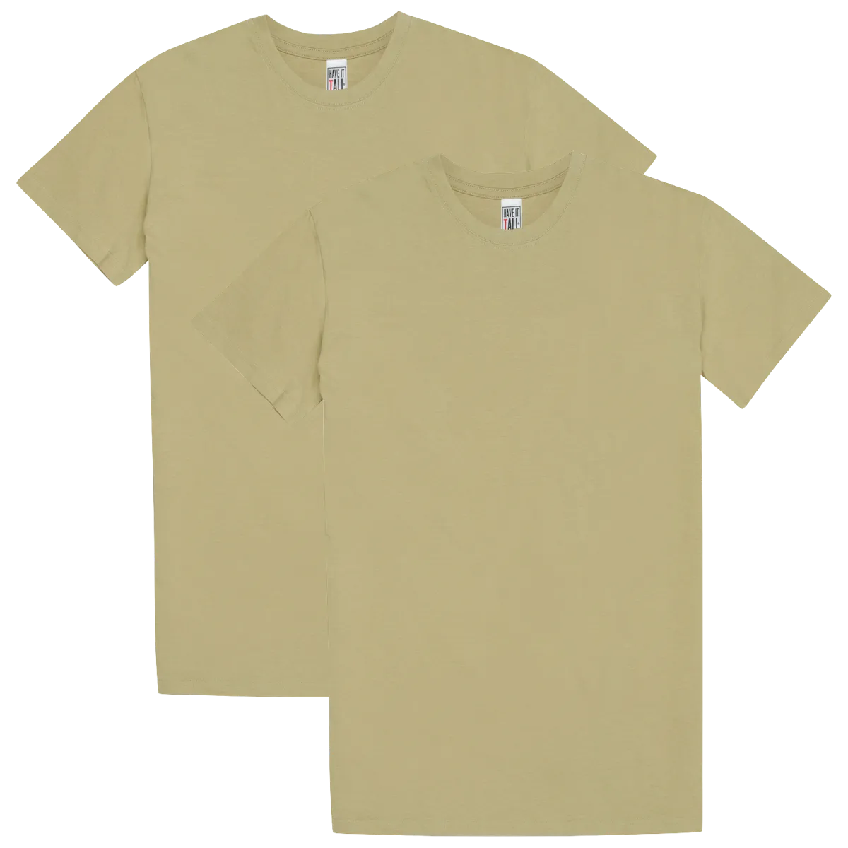 Have It Tall Classic Cotton T Shirt, Desert Sand, 2 Pack