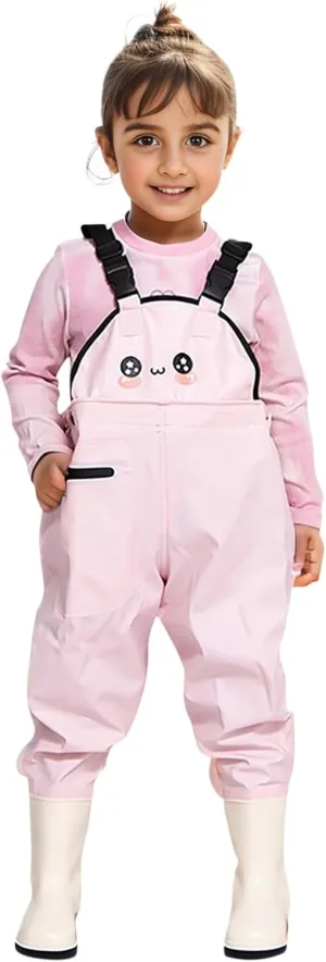 Kids Chest Waders Youth Fishing Waders for Toddler Children Wader Water proof Unisex Waders with Rain Boots