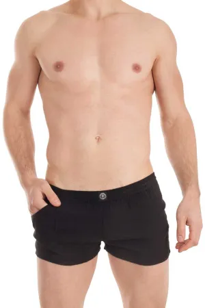 Sleek Black Lounge Shorts for Men - Invisible Sensations, Size Medium