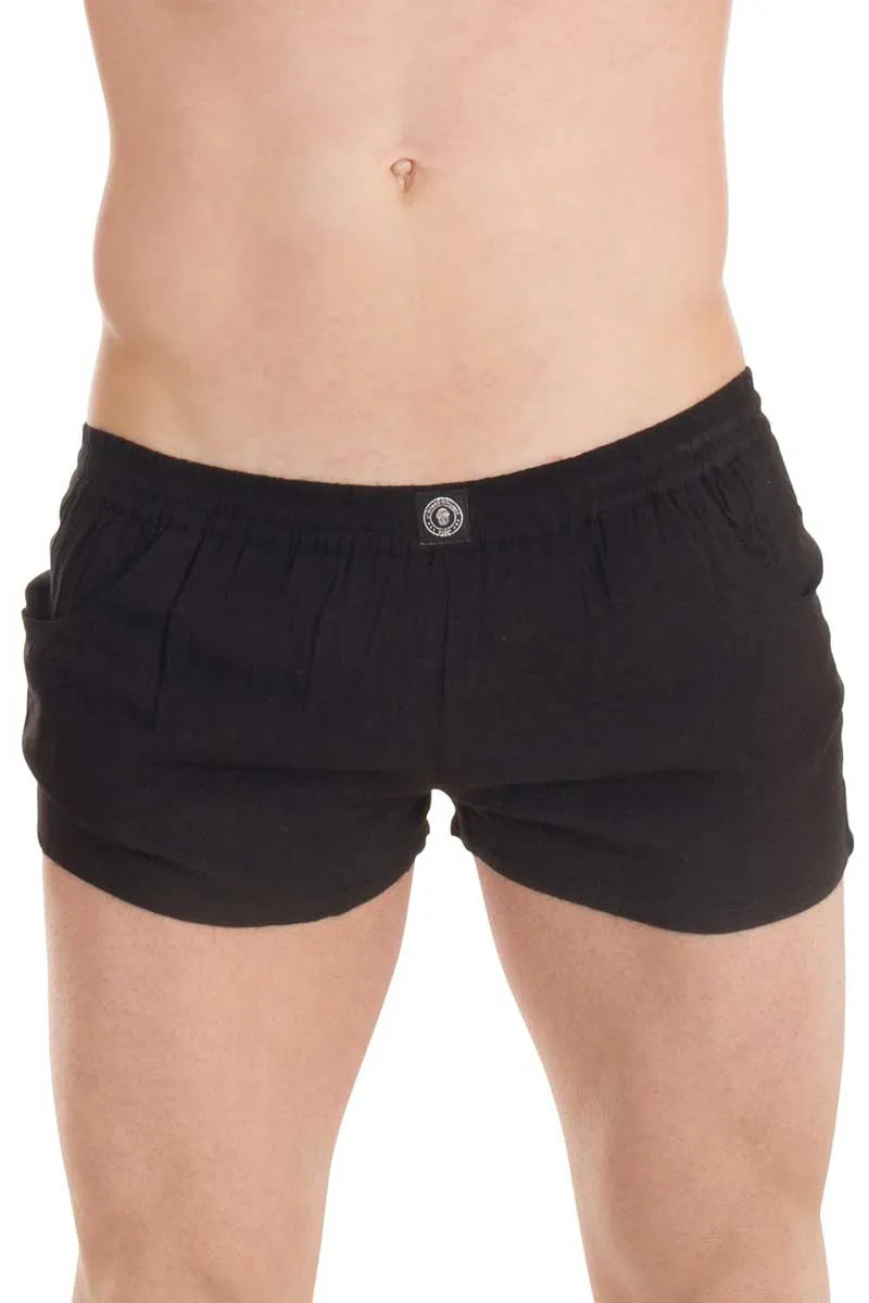Sleek Black Lounge Shorts for Men - Invisible Sensations, Size Medium