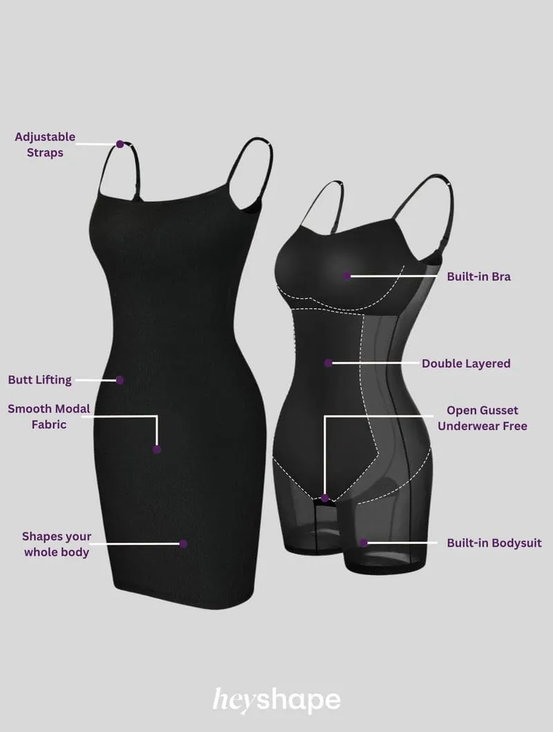 Long Sleeve Maxi Bodycon Dress - Women's Shapewear - Body Shaper Tummy Control Shapewear for Women