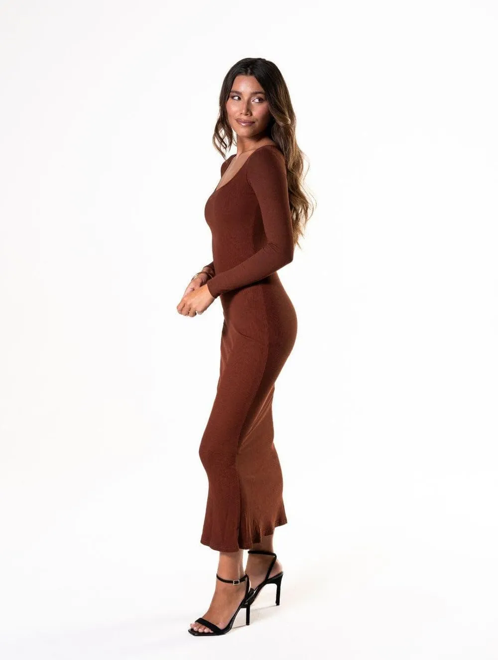 Long Sleeve Maxi Bodycon Dress - Women's Shapewear - Body Shaper Tummy Control Shapewear for Women