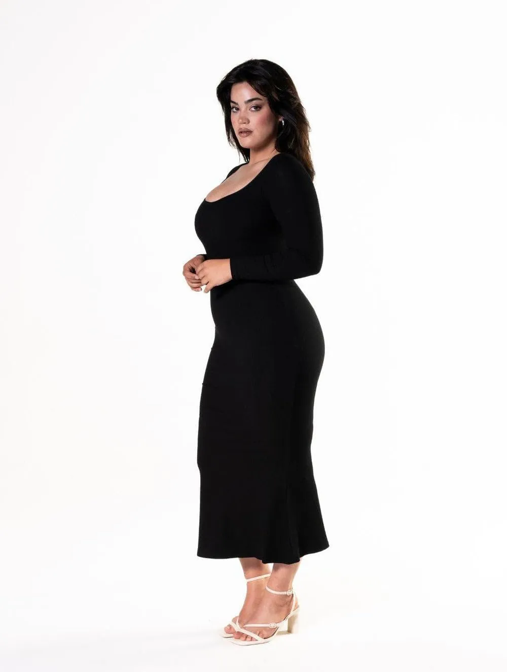 Long Sleeve Maxi Bodycon Dress - Women's Shapewear - Body Shaper Tummy Control Shapewear for Women