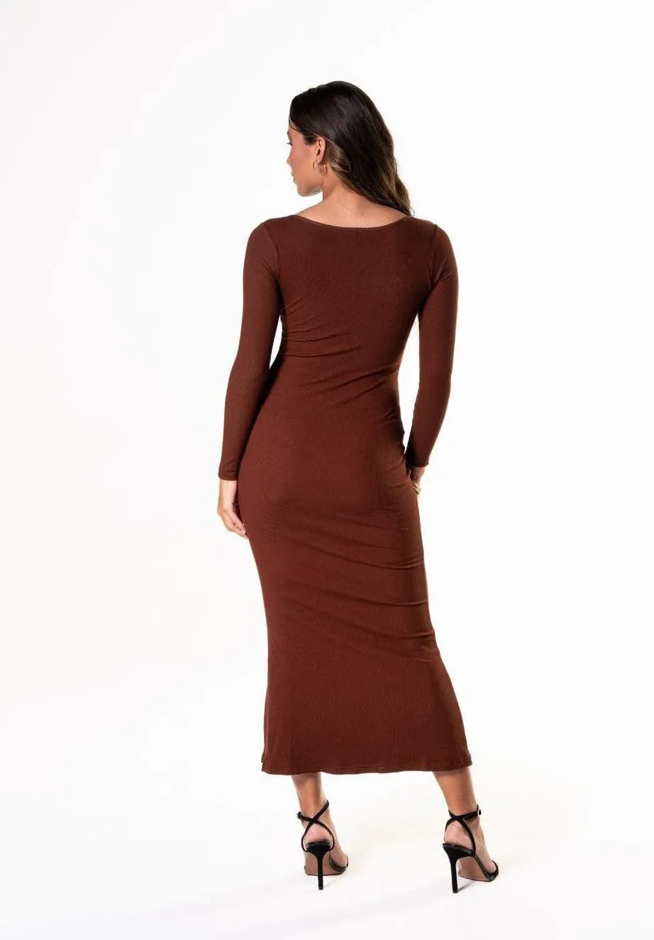 Long Sleeve Maxi Bodycon Dress - Women's Shapewear - Body Shaper Tummy Control Shapewear for Women