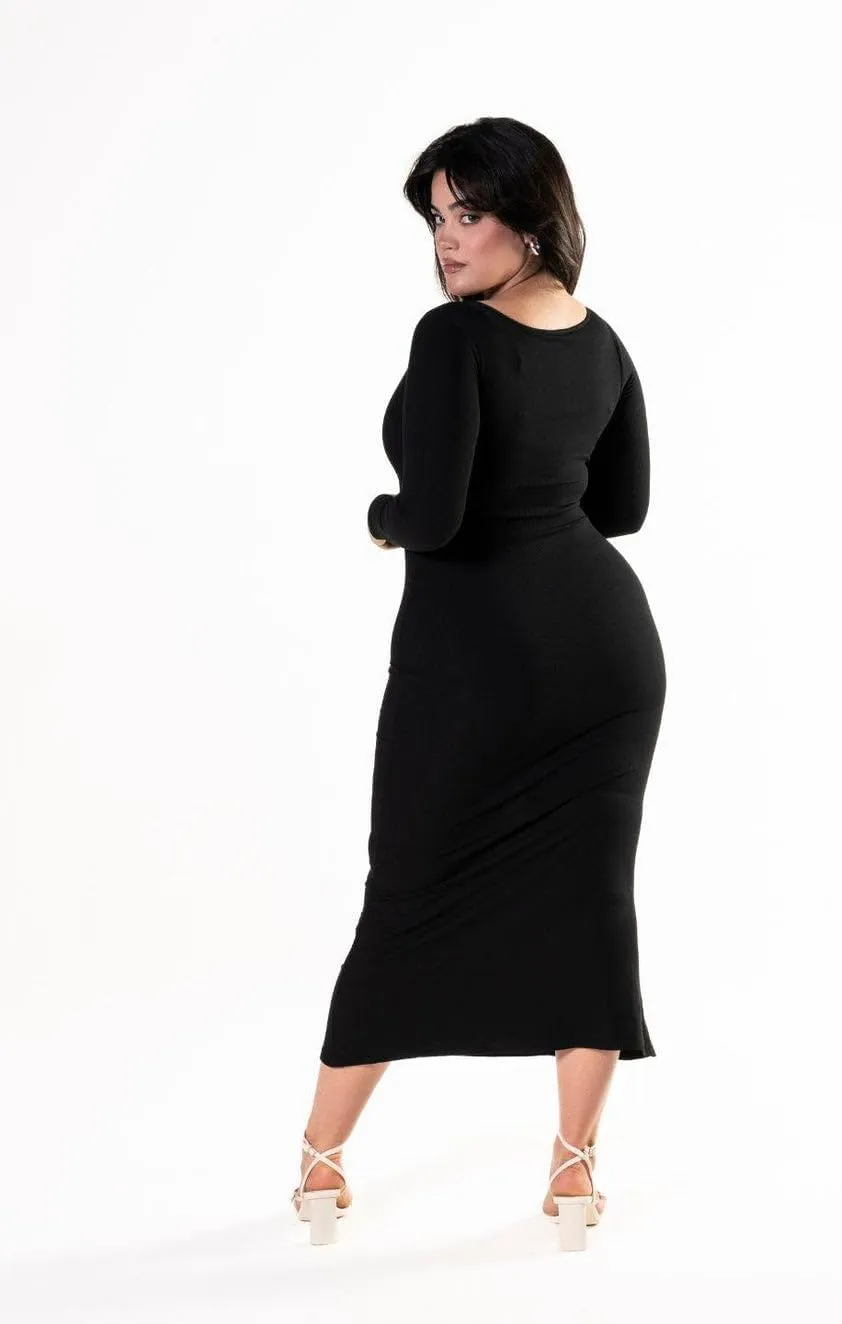 Long Sleeve Maxi Bodycon Dress - Women's Shapewear - Body Shaper Tummy Control Shapewear for Women