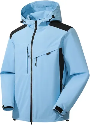 Men's Tactical Jacket Waterproof Softshell Fleece Lined Hooded Coats Outdoor Hiking Windbreaker