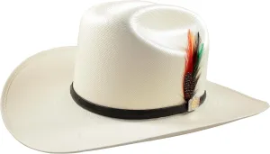 Men's Western Cowboy Straw Hat 2000X Sinaloa 3 1/2" Brim White Diamonds Boots