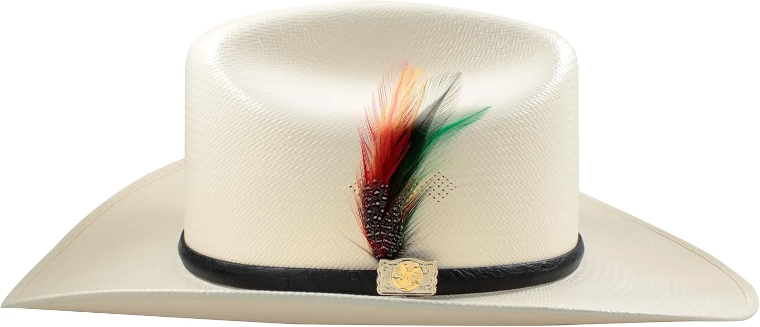 Men's Western Cowboy Straw Hat 2000X Sinaloa 3 1/2" Brim White Diamonds Boots