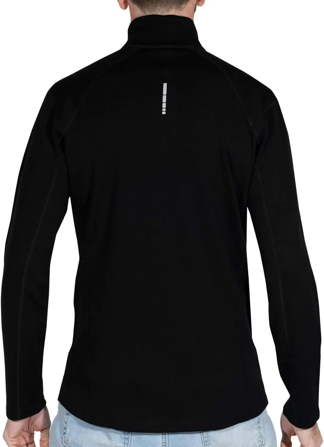 MERIWOOL Mens Base Layer 100% Merino Wool Heavyweight 400g Half Zip Sweater for Men