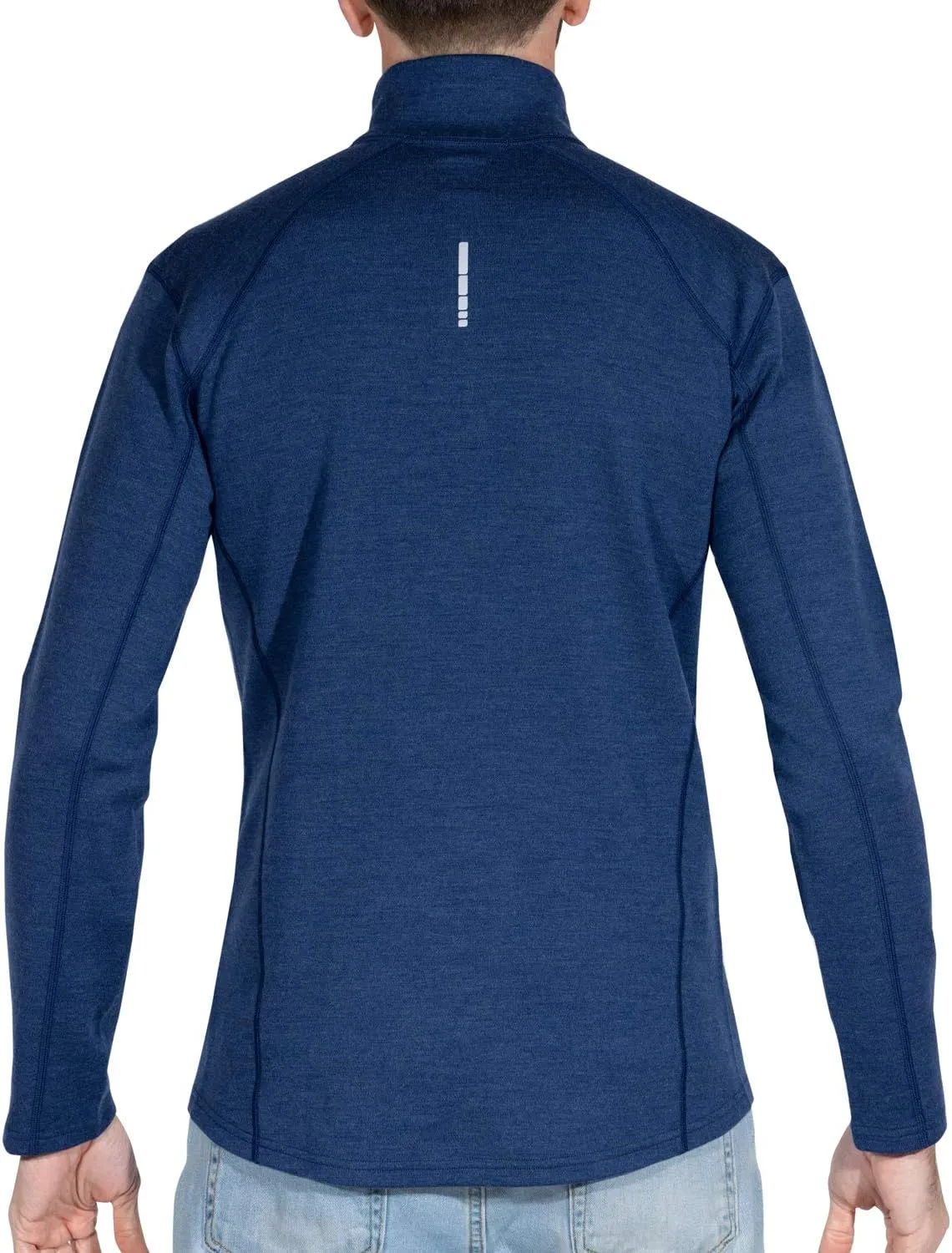MERIWOOL Mens Base Layer 100% Merino Wool Heavyweight 400g Half Zip Sweater for Men