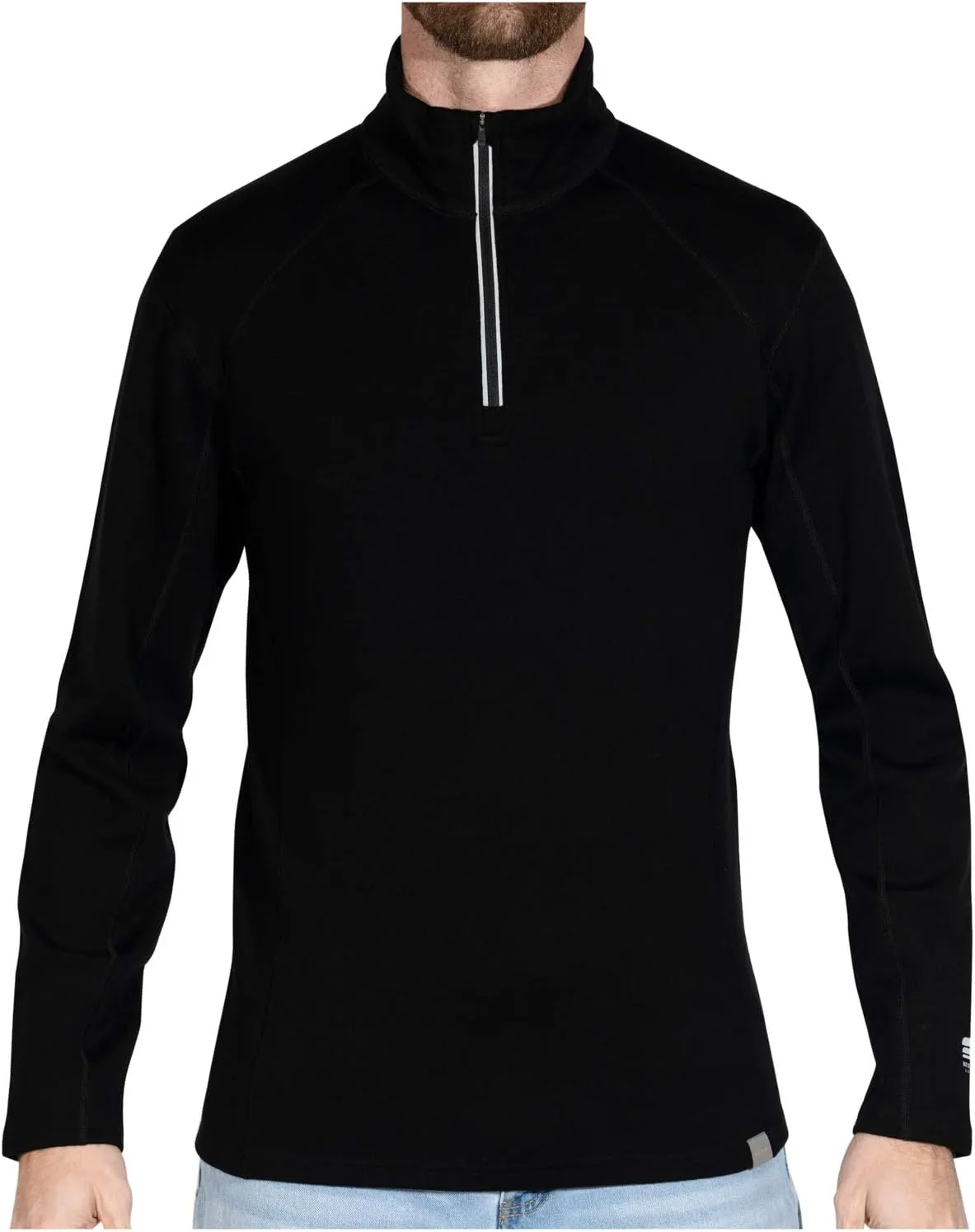 MERIWOOL Mens Base Layer 100% Merino Wool Heavyweight 400g Half Zip Sweater for Men