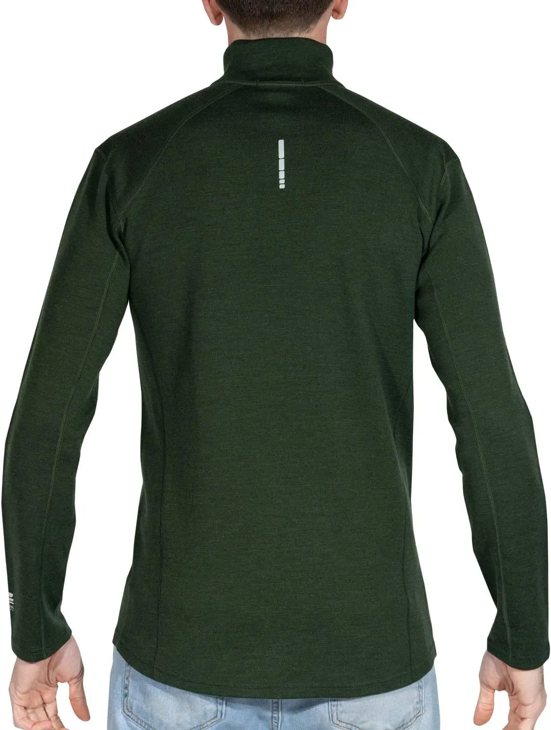 MERIWOOL Mens Base Layer 100% Merino Wool Heavyweight 400g Half Zip Sweater for Men