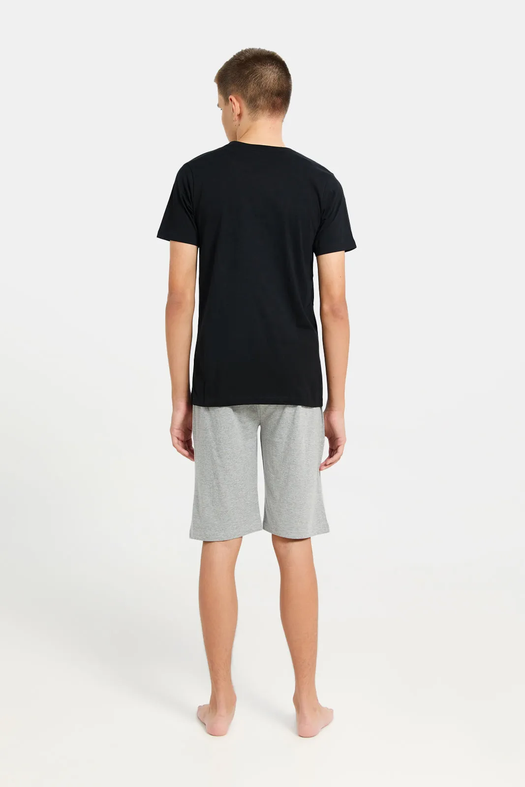 Senior Boys Black And Grey JoyRiders Pyjama Set (2 Piece)