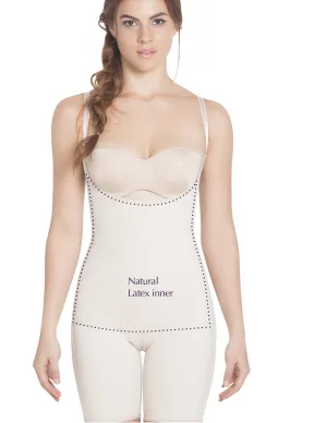 Siluet E6027 Slimming Braless Mid-Thigh Body Shaper with Latex