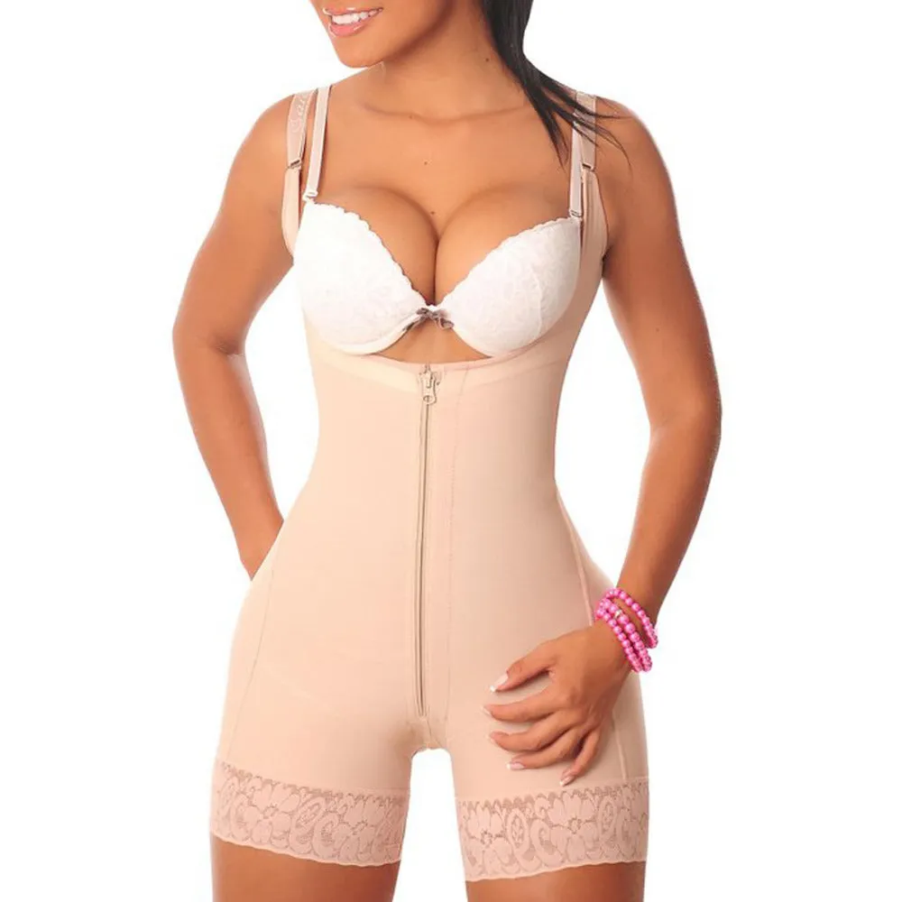 Slimming tummy control lifting midi bodysuit shapewear