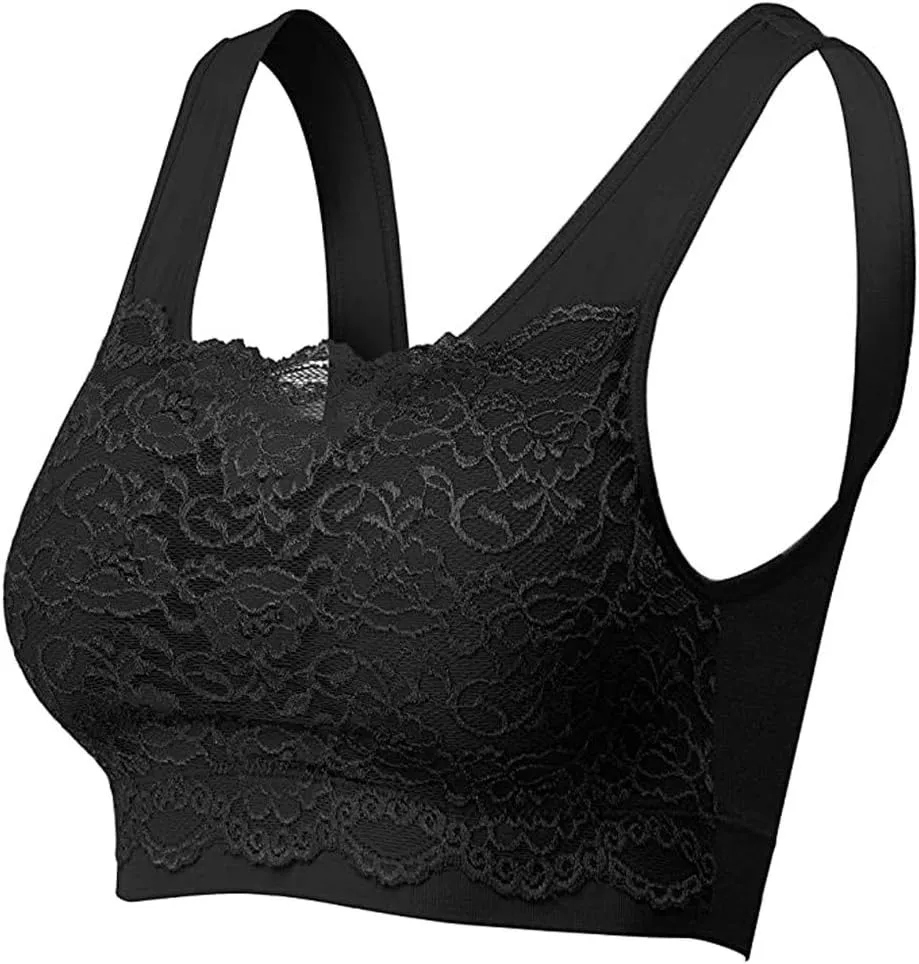 Sports Bras for Women Lace 2025 Push Up Seamless No Underwire Camisole Bras Casual Thin Full Coverage Athletic Bralettes