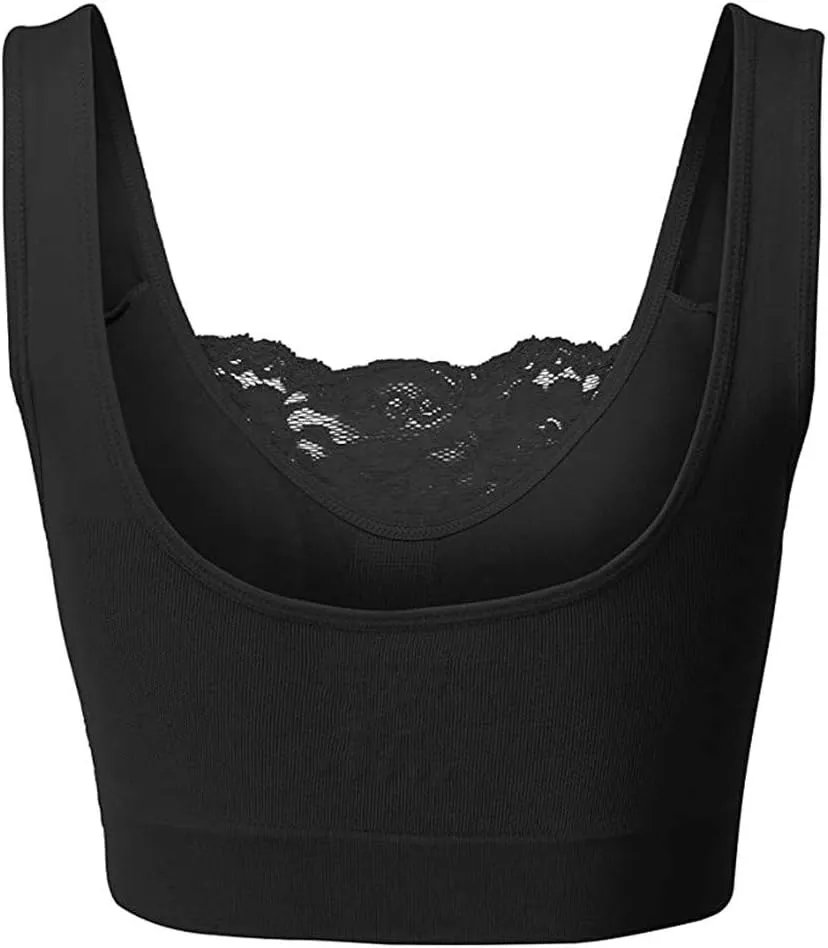 Sports Bras for Women Lace 2025 Push Up Seamless No Underwire Camisole Bras Casual Thin Full Coverage Athletic Bralettes