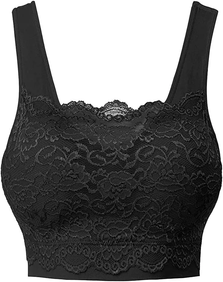 Sports Bras for Women Lace 2025 Push Up Seamless No Underwire Camisole Bras Casual Thin Full Coverage Athletic Bralettes