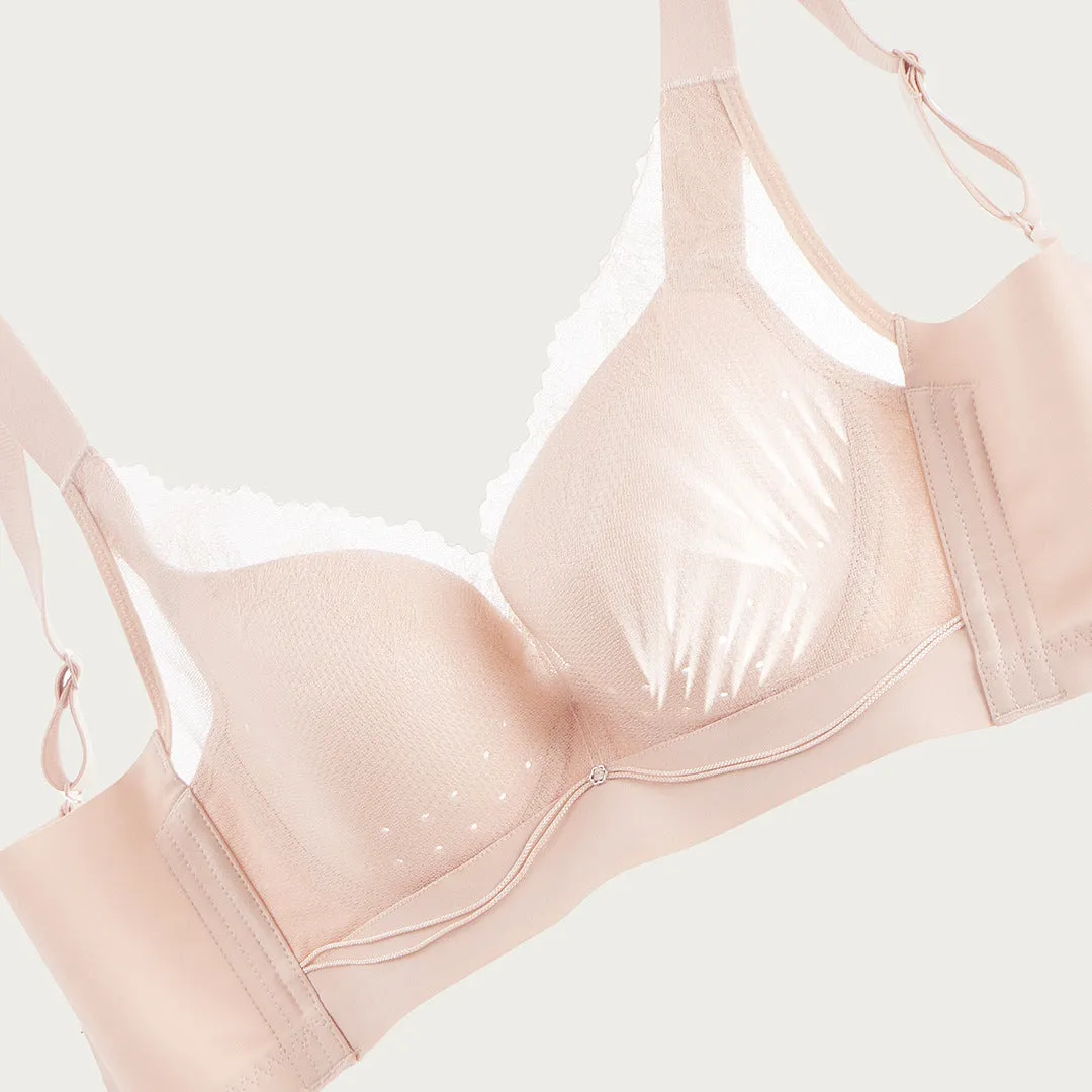 Spring and summer style big breasts show small breathable ultra-thin sandwich cup without steel ring to close the side milky underwear women's push-up bra
