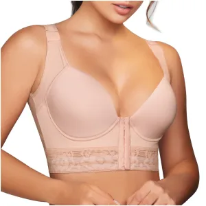 Women Push Up Back Support Front Closure Hook Full Figure Bras Posture SONRYSE C902
