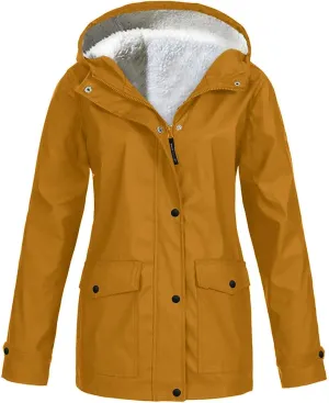 Womens Rain Coat Waterproof Active Outdoor Rain Jacket Lightweight Zip Up Summer Fall Raincoat Windbreaker With Hood