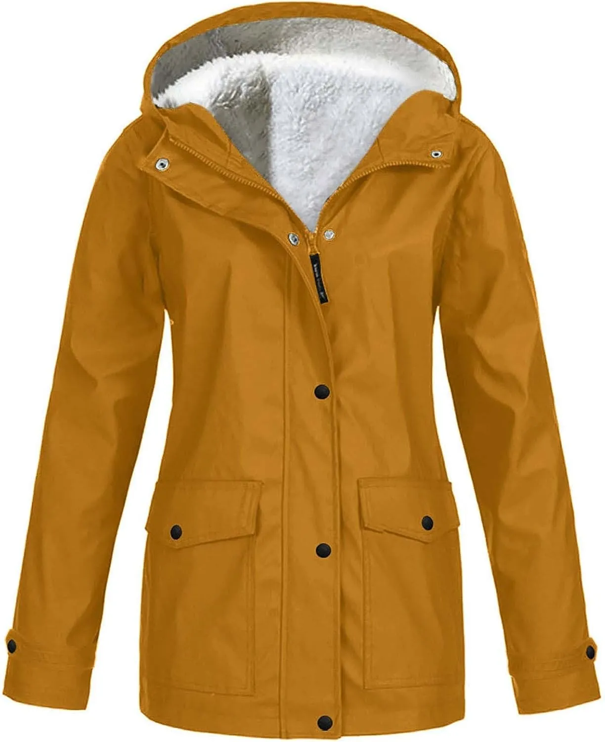 Womens Rain Coat Waterproof Active Outdoor Rain Jacket Lightweight Zip Up Summer Fall Raincoat Windbreaker With Hood