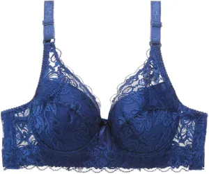 Women's Sexy Lace Bras, No Underwire Bralettes Full Coverage Comfortable Unlined Bralette with Support Everyday Bras