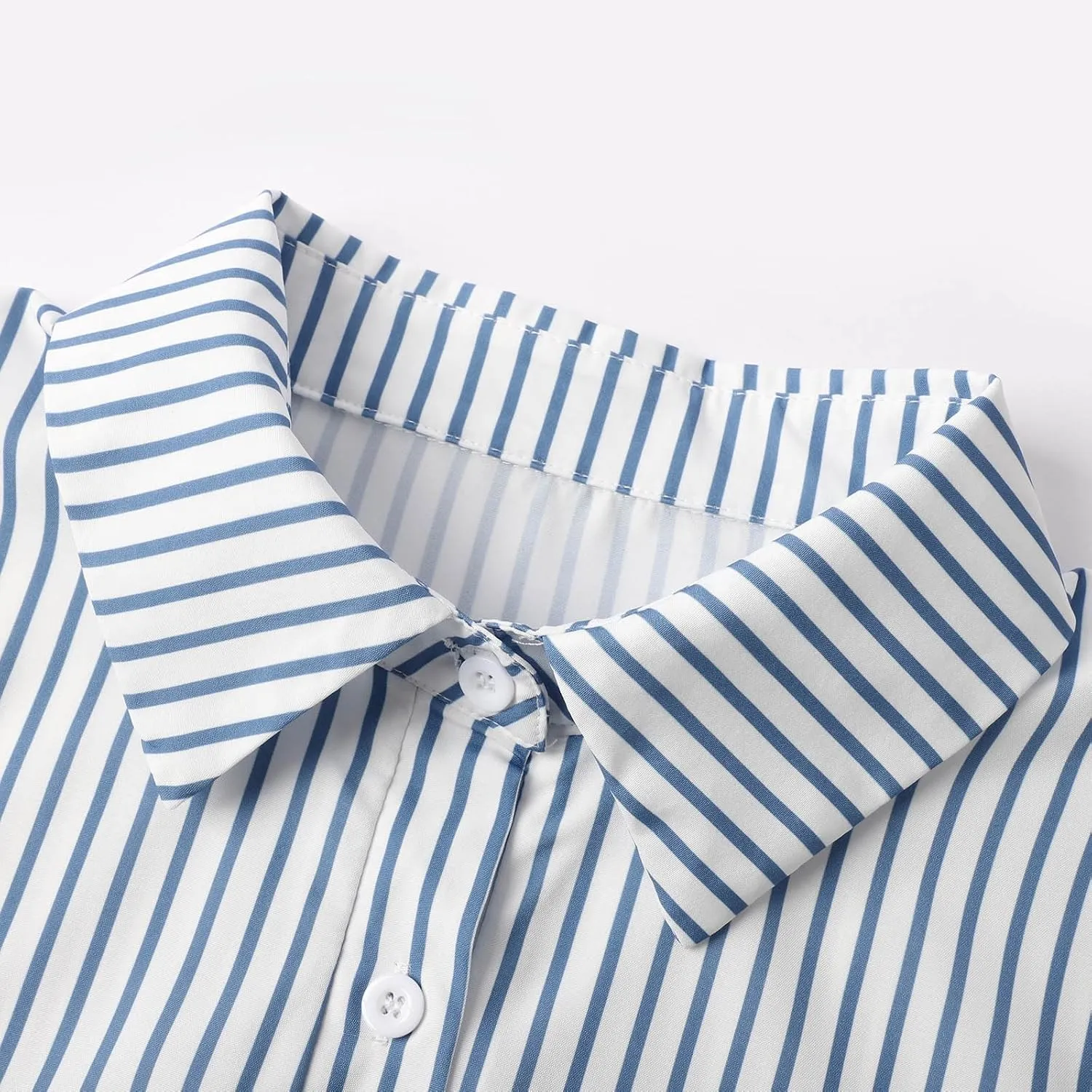 Womens Western Dress Classy Striped Button Down Short Sleeve Tshirt Midi Dress Club Trendy Bump Friendly Clothes